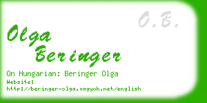 olga beringer business card